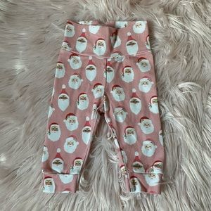EUC Shop Sophia Luna Baby Girl 3-6 Months Handmade Pink Santa Christmas Leggings